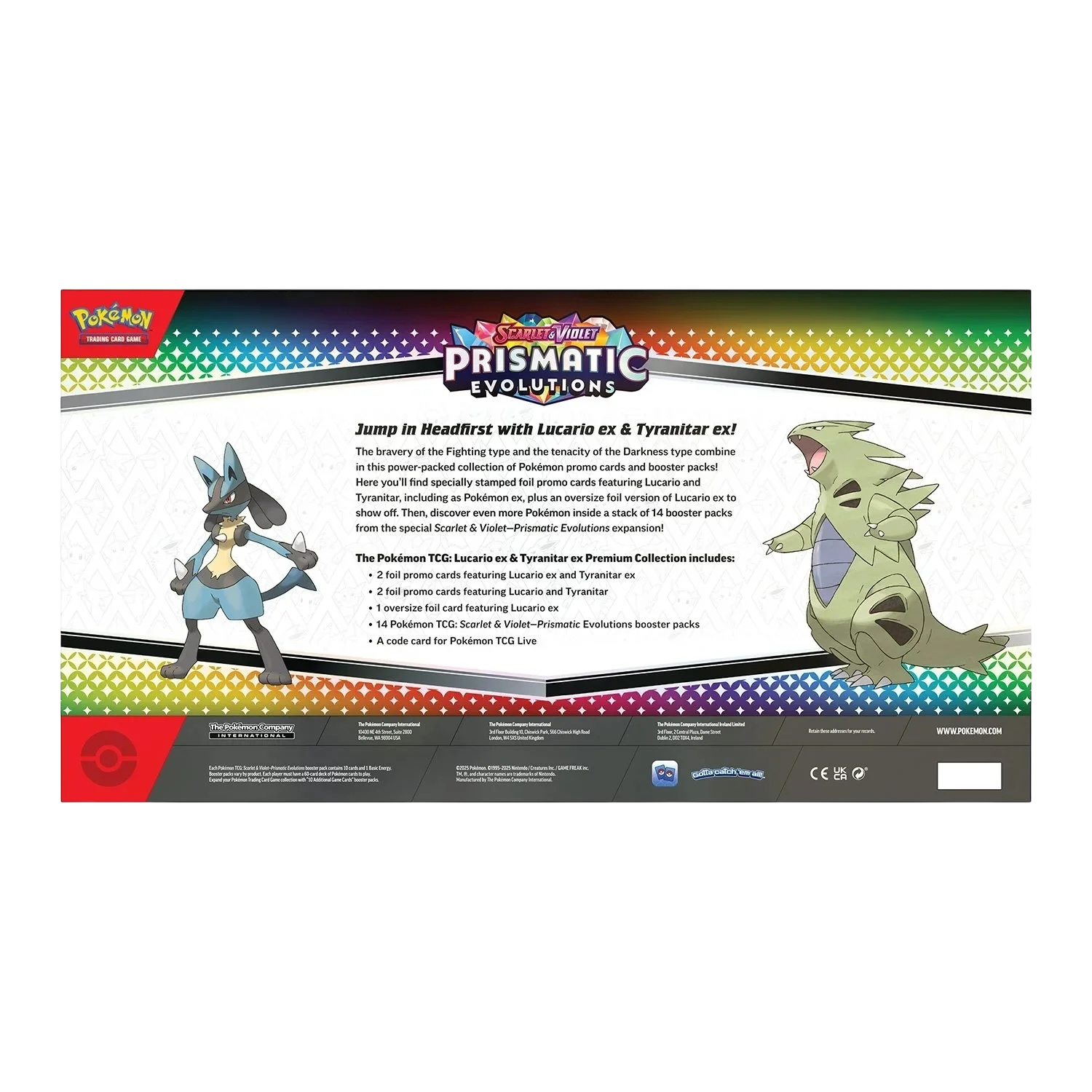 Prismatic Evolutions Lucario & Tyranitar ex Premium Collection