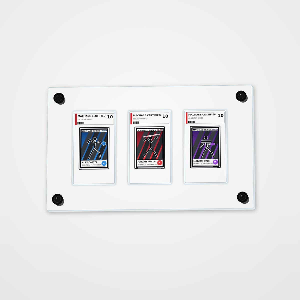 Machase Display — Three Card Horizontal