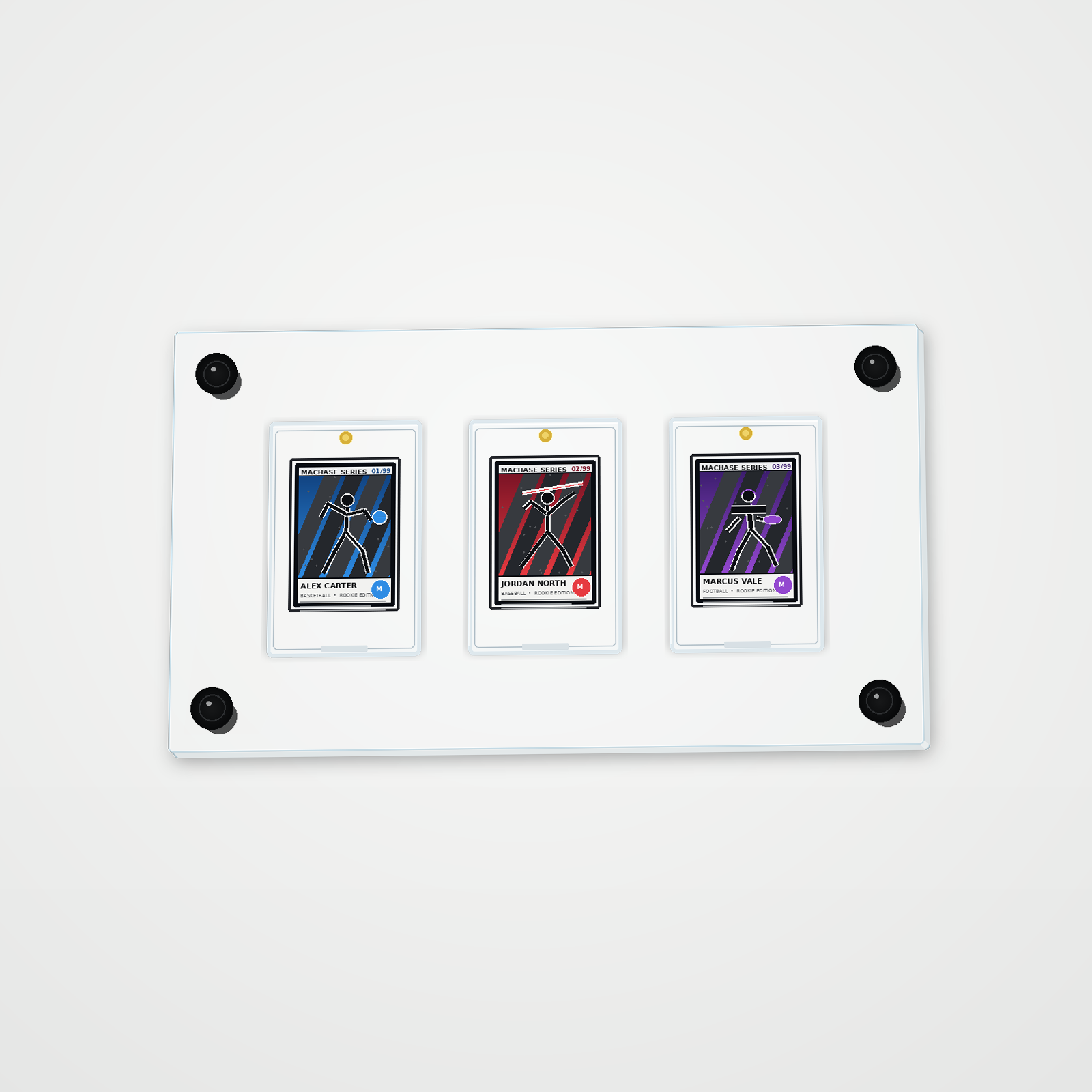 Machase Display — Three Card Horizontal