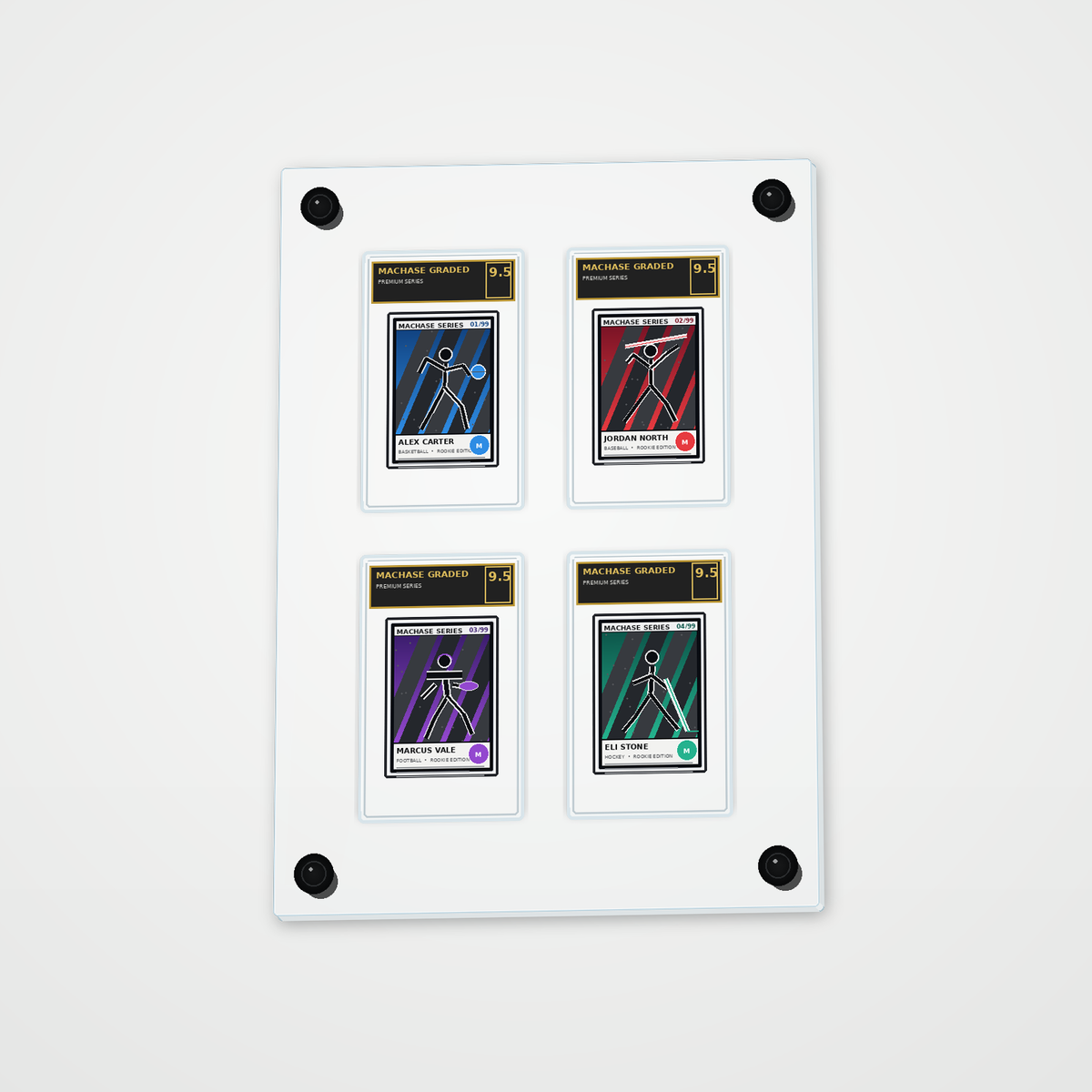 Machase Display — Four Card Grid