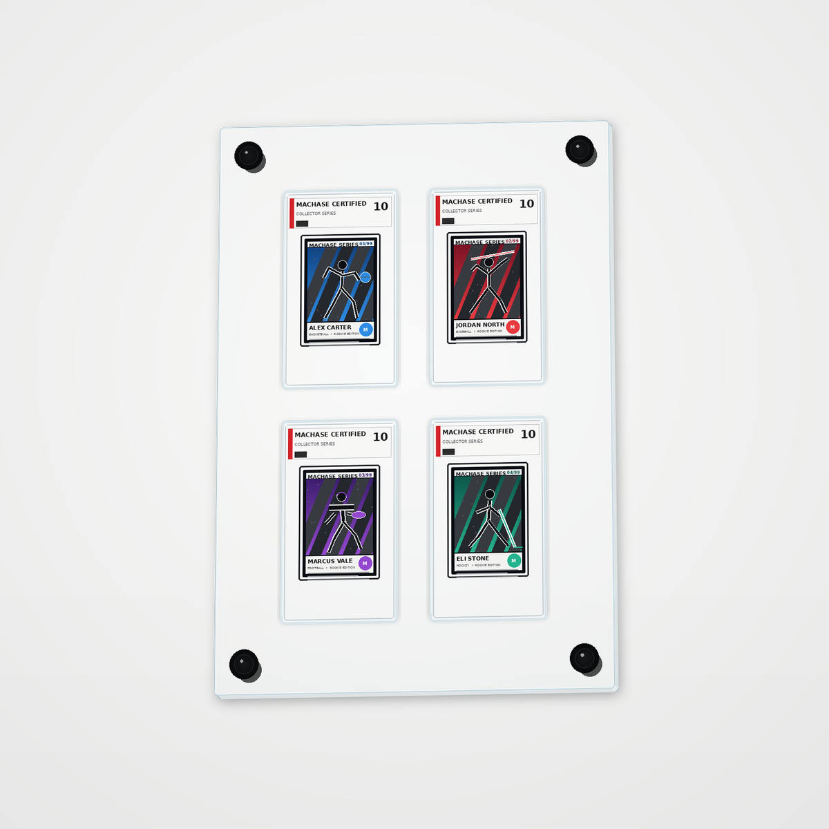 Machase Display — Four Card Grid