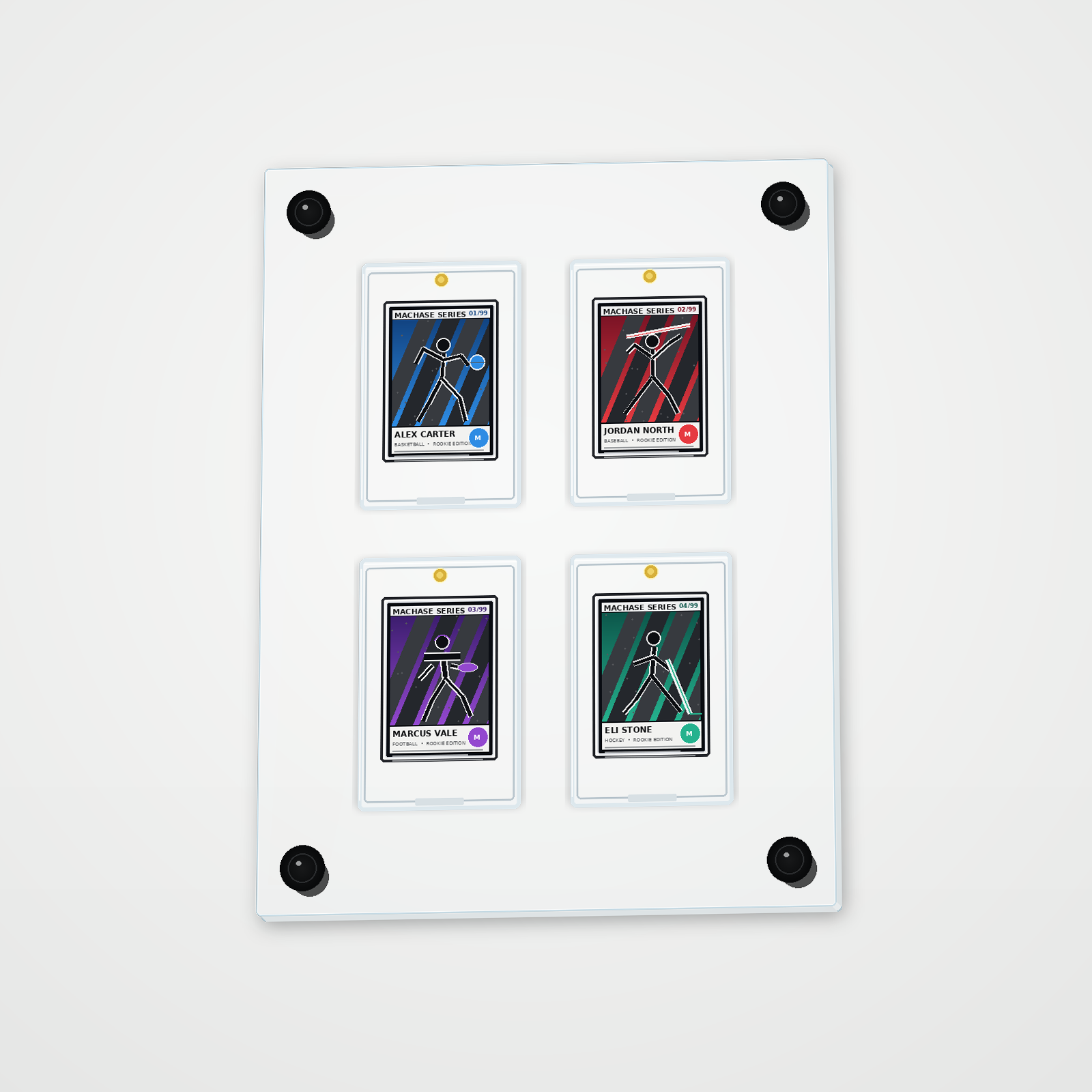 Machase Display — Four Card Grid